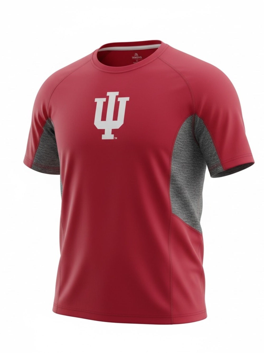 Knights Apparel Red Short-Sleeve Athletic Tee with Gray Panels